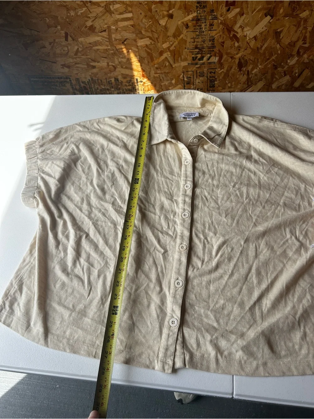 Known Supply nwts Cream Short Sleeve Polo with Tag - Picture 4 of 8